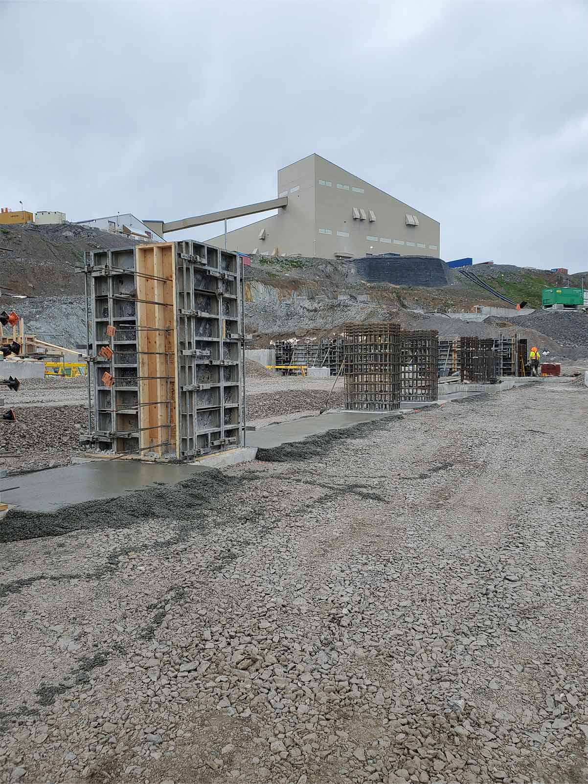 Rebar in place waiting for concrete pouring