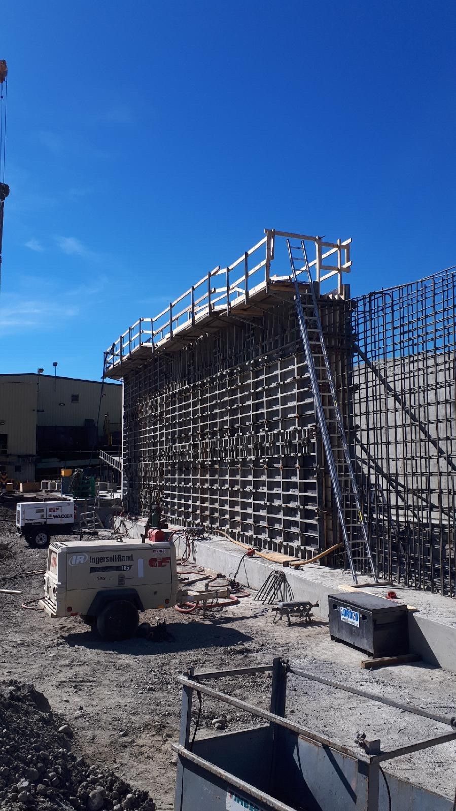 Large concrete wall being expanded