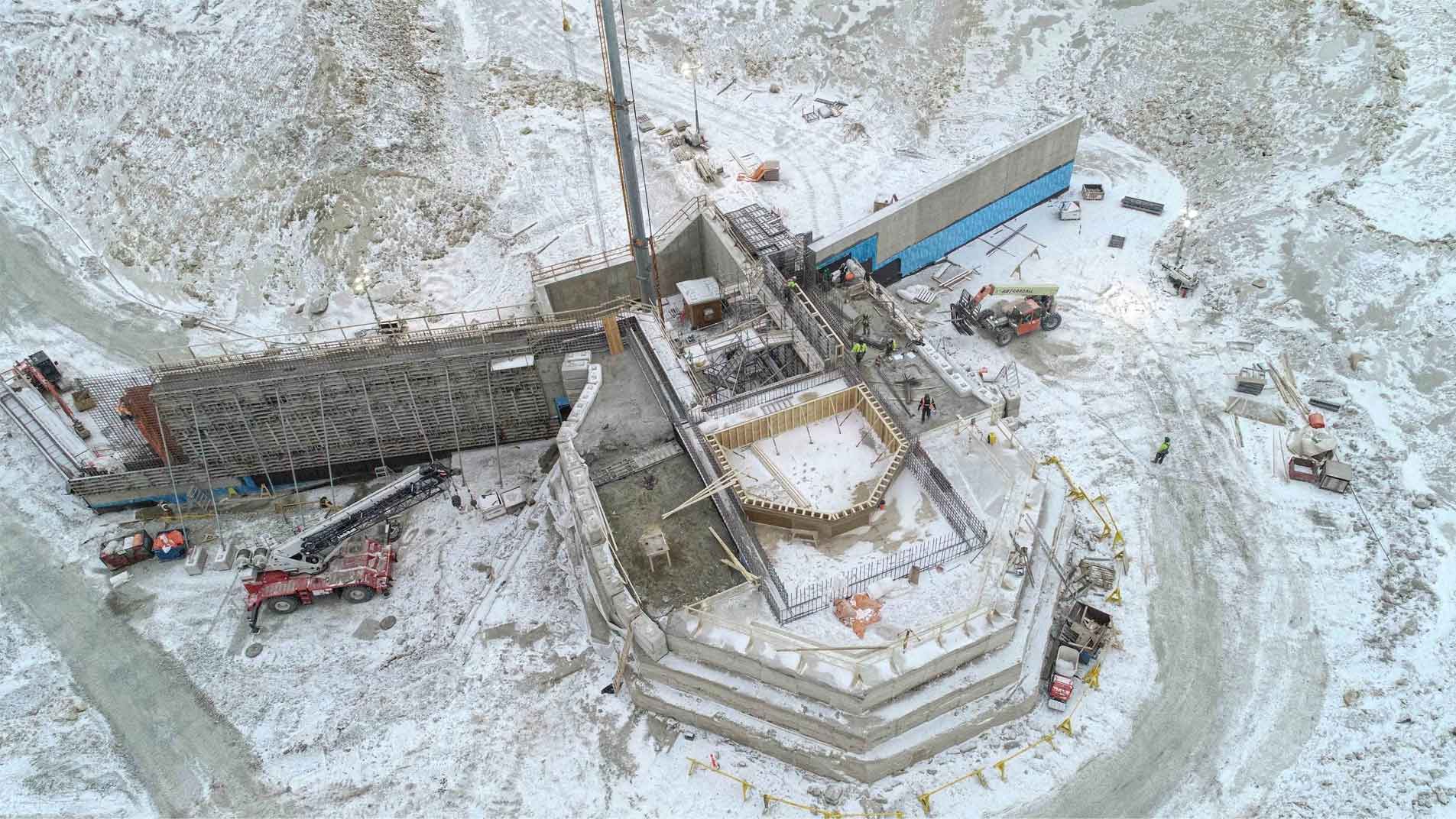 Work site in winter