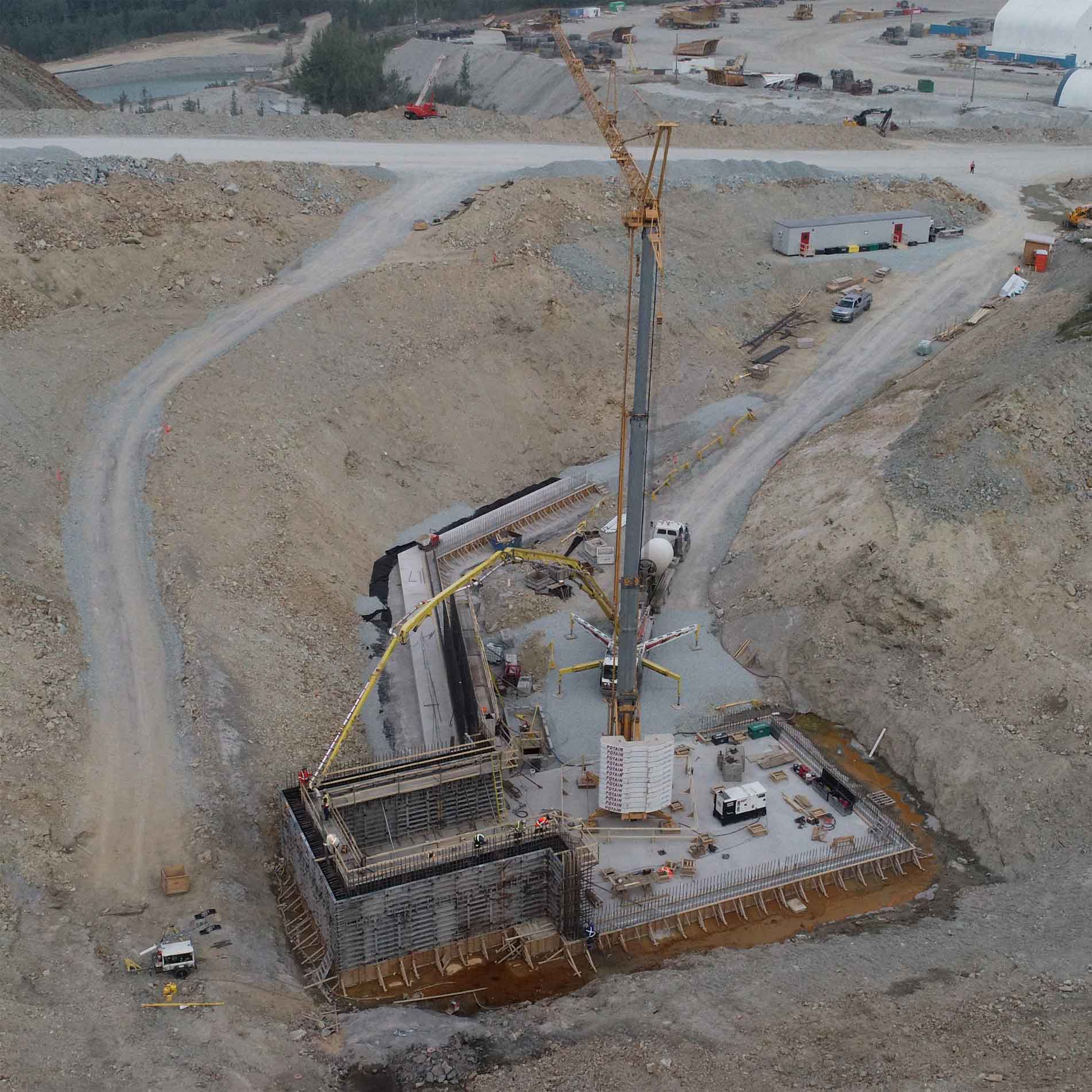 Prepareing crusher at the base of Gibraltar mine